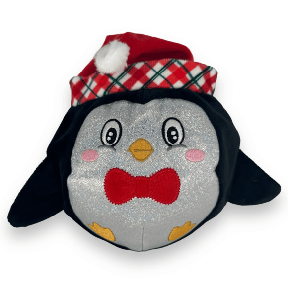 Merry and Bright Penguin Bounce Crinkle Ball Round Dog Toy Winter Christmas - Picture 1 of 4